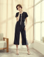 High Waist Wide Leg Straight Jumpsuit