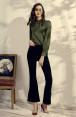 Turtleneck Charmeuse Long Sleeve Blouse