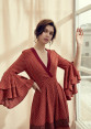 V Neck High Waist Rayon Jumpsuit