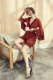 V Neck High Waist Rayon Jumpsuit