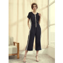 High Waist Wide Leg Straight Jumpsuit