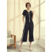 High Waist Wide Leg Straight Jumpsuit