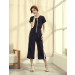 High Waist Wide Leg Straight Jumpsuit