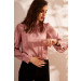 Turtleneck Charmeuse Long Sleeve Blouses