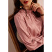 Turtleneck Charmeuse Long Sleeve Blouses