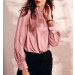 Turtleneck Charmeuse Long Sleeve Blouses