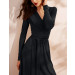 V Neck Slim Waist Sweep Dress