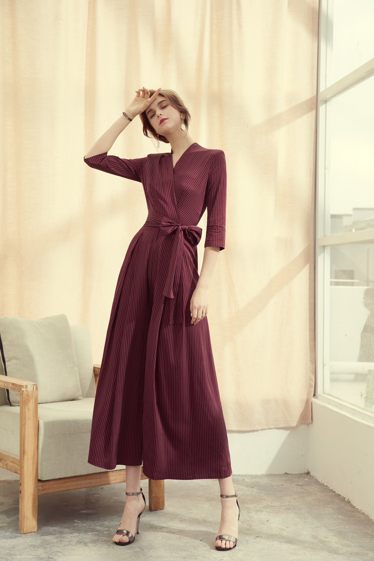 High Waist Wide Leg Straight Figure Flattering Jumpsuit